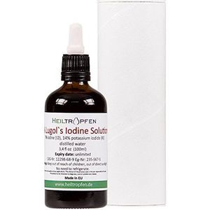 Lugols jodiumoplossing 7% 3.4 oz. - 100 ml | 21% vloeibare formulering | Gemaakt met 7 procent jodium en 14% kaliumjodide | Lugols oplossing | Heiltropfen®