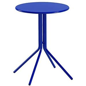 Kleine ronde tafel van ijzer, creatieve balkonsalontafel, kleine huishoudelijke eettafel, salontafel voor ontvangst en onderhandeling, buitenmelktheewinkel Netflix-kaarttafel (kleur: helderblauw, maat