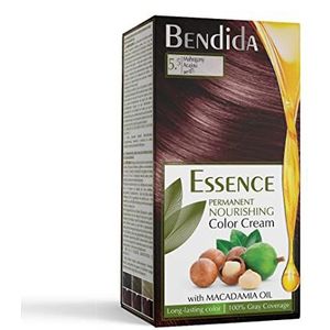 Bendida Permanente Haarkleuring 120 ml met Macadamia-olie en 6% ontwikkelaar | 100% grijsdekking & langdurige glans | Set met pre-color serum, kleurcrème & fixatieconditioner (5.5 mahonie)