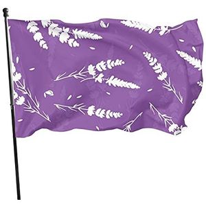 Vlag 90x150cm, lavendel paarse tuin vlaggen 2 metalen oogjes indoor vlag decoratie boerderij vlag, voor thuis, feesten, festival