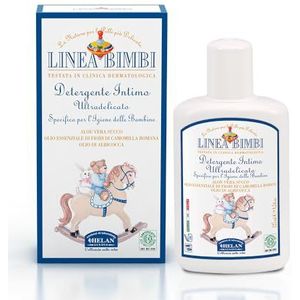 Helan, Linea Bimbi Bio Zachte intieme waslotion voor kinderen met aloë vera-gel, microbiologisch geteste abrikozenolie, intieme verzorging tegen jeuk en verbranding, reinigingsgel voor kinderen, Made