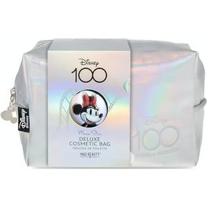 MAD Beauty Disney 100 Years of Wonder Cosmetische Make-Up Bag Limited Edition, Minnie Mouse, Travel Pouch, Reliëf & Iriserend, On-The-Go Schoonheid, Schattig Disney-cadeau, Disney 100, Cosmetische tas