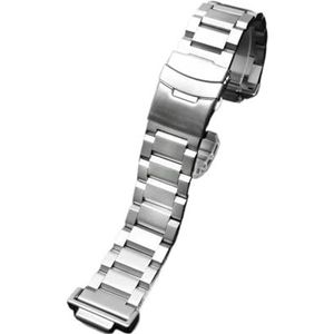 Retrofit massief roestvrijstalen horlogeband armband 16 mm geschikt for Casio-serie GBX100 GA100 GA110 DW5600 DW5000 M5610 herenhorlogeband (Color : A-silver, Size : 16mm)