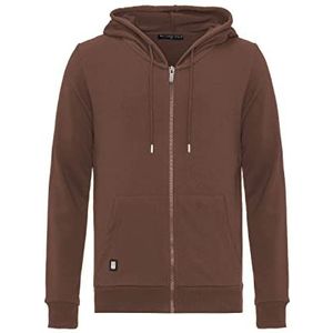 Redbridge Heren sweatjack met capuchon Zip Hoodie met ritssluiting Premium Basic, bruin, XL