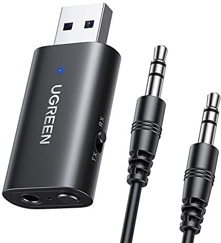 UGREEN Universele Bluetooth 5.1 Auto Transmitter Receiver met 3.5mm AUX Zwart