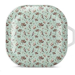 Sea Otters Oordopjes Hoesje Compatibel met Samsung Hard Shell Beschermhoes Wit-Stijl