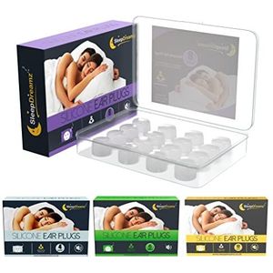 Premium oordopjes om te slapen - 8 paar, wit - Ruisonderdrukkende zachte siliconen oordopjes voor een rustige + ononderbroken slaap van SleepDreamz