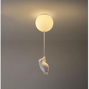 TONFON Cartoon beer plafondlamp Schattige beer vangen ballon plafondlamp Noordse ijsbeer plafondlamp for woonkamer slaapkamer eetkamer keuken studeerkamer gang hanglamp(Color:E,Size:9.85'')