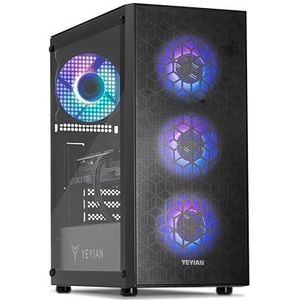 YEYIAN Gaming PC Copilot Esports AMD Ryzen 5 5600X, 6 cores met 4,6 GHz, Nvidia GeForce RTX 4060 8 GB, 16 GB DDR4, 3200 MHz, 1 TB SSD M.2 NVMe Gen4, WLAN 6, LAN 1 GB, Windows 11 Pro