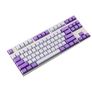 NPKC Wit Paars Gemengde 87 ANSI Keyset OEM Profiel Dikke PBT Keycap Set voor MX Schakelaars Mechanische Gaming Toetsenbord (alleen Keycap)
