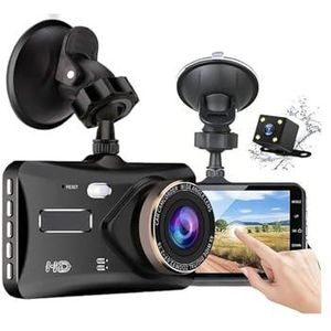 Dashcam 24h HD 1080P 4"" Touchscreen IPS Dash Cam Voor- En Achtercamera AUTO DVR Voertuig Nacht Bestuurder Videorecorder Autocamera(24H With Buck Line None)