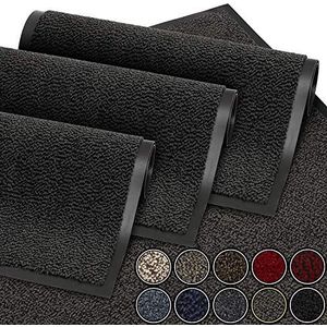 GadHome Deurmat Zwart antraciet 40x60 cm | entree deurmat waterdicht wasbaar slijtvast vuilvanger | Antislip deurmat voor vuilvanger voor voordeur, gang, entree, keuken, slaapkamer