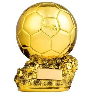 LNGODEHO Golden Ballon Voetbaltrofee, Voetbal Kampioen Memorial Souvenir, Athlete Wereldbeker Voetbal Wedstrijd Herdenking Memorial Award Fan Gift Home Decor (8,2 inch)