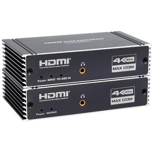 4K 30Hz 120M HDMI KVM-extender, HDMI-extender met USB RJ45 120M KVM-besturing via Cat5e/Cat6 POC met USB-toetsenbord- en muislusondersteuning voor pc computer