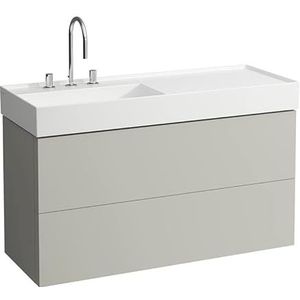 Laufen Kartell badmeubel, 2 laden, 1180x450x600mm, voor WT H813332, H407648033, Kleur: Kiezelgrijs