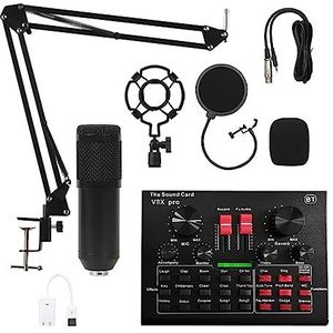 Geluidskaartkit, BM800 Professionele Microfoon Condensator Microfoon V8 V9 V10 Geluidskaart PC Computer Audio USB Opname Studio Game Live-uitzending KTV(V8X and BM800 Mic)