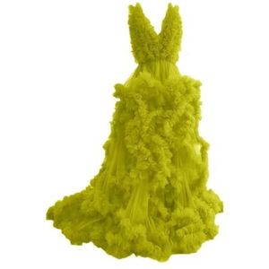 Tule gewaad zwangerschapsjurken voor fotoshoot lange bruiloft bruids zwangere kamerjassen grote maat, Sage Groen, 32