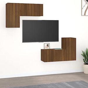 AJJHUUKI Entertainment Centres & TV Stands 4 Stuk TV Kast Set Bruin Eiken Engineered Houten Meubels