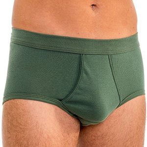 HERMKO 3240 Heren slip met gulp onderbroek van 100% biologisch fijnrib katoen in vele kleuren tot maat 14, Größe Herren:6 (L), Farbe:olive