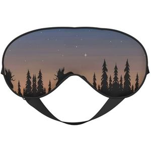 Moose Mountain Pine Tree Wilderness Slaap Eye Mas Bijgewerkt Ontwerp Licht Blokkerende Night Oogblinder Mannen Vrouwen Shift Werk Reizen