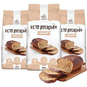 Lowcarbchef - Keto Broodmix 3-Pack - (3x400 gram) - 3 broden - Koolhydraatarm brood - Keto brood - 1,2kg