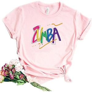 keephen Zumba T-Shirt voor Vrouwen Gedrukt Korte Mouwen Casual Top voor 2023 Zumba Lessen Dance Fitness Training, # 8, L