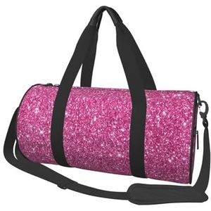 Reistas, sporttas reistas, draagtas voor overnachting, sport weekendtas voor zwemmen, yoga, sprankelend roze glitter, zoals afgebeeld, Eén maat