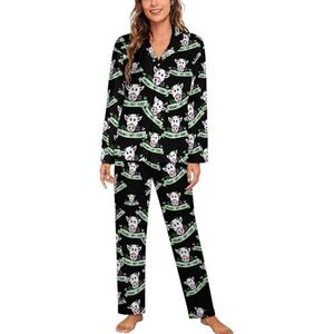 Vegan Friends Not Food Pyjama Sets met lange mouwen voor vrouwen, klassieke nachtkleding, nachtkleding, zachte pyjama's, loungesets