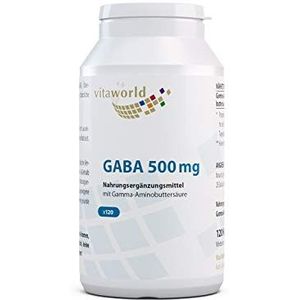 Vita World GABA Vegi-capsules, 500 mg, 120 stuks, gamma-aminoboterzuur