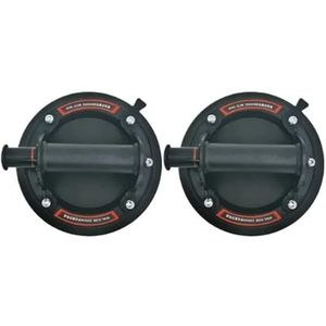 Vacuümzuignap met een laadvermogen van 200 kg, zware vacuümspreider for het absorberen tegels, 8 inch beker, granieten glaslift Voor het verplaatsen van zware objecten(Black)
