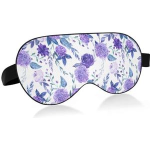 LI ZHI XIN Slaapmasker voor volwassenen, verduisterende slaapmaskers voor dames en heren, oogmasker voor reizen met verstelbare riem, zacht comfortabel oogmasker om te slapen violet bloemenpatroon