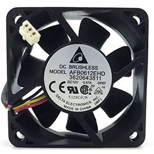 Original Delta AFB0612EHD 6020 DC12V 0.47A 3-Wire inverter cooling fan