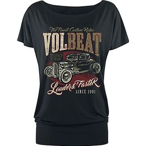 Volbeat Louder And Faster T-shirt zwart L 95% viscose, 5% elastaan Band merch, Bands