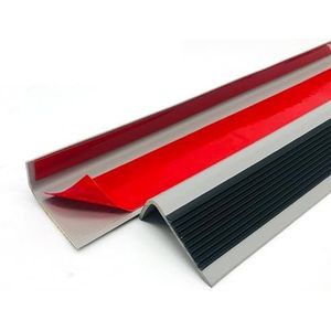 Zelfgeplakte trappen tegen glijbaan 393,7 inch L-vormige rubberen trapleuningen, antislip, zelfklevende traptrederand(Schwarz,393.7IN/10M)