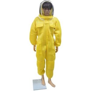 Bijenpak, 3D ademende lucht katoenen stof ontwerp bijenteelt beschermende kleding kleding anti-bijenkleding imker kostuum(Fencing Hat Yellow,L)