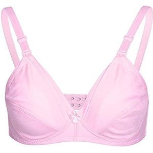 Katoen Moederschap BH Voorkant Open Borstvoeding BH Zwangere Vrouwen Nursing Bras voor Borstvoeding (36/80-Roze), roze