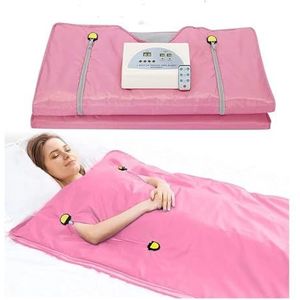 Verwarming saunadeken for lichaamsvermagering 2-zone professionele digitale gewogen saunadeken for gewichtsverlies for vrouwen,Saunasessies thuis(Pink)