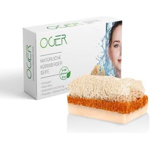 Oger Natuurlijke pompoenvezelzeep, 110 g, ezelmelk en honing, 1 stuk
