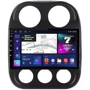 Android 14 Autoradio 9 inch touchscreen voor Jeep Compass Patriot 2010-2016 Autoradio Navigatie met Carplay met GPS navigatie Bluetooth FM USB Steering Wheel Control(B7 1G+32G)