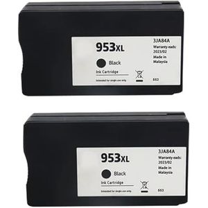 Zwarte 953XL inktcartridges vervangen for H-*0P 953 XL compatibel met O-ficejet Pro 7720 7730 7740 8710 8715 8718 8720 Peinter(2BK)