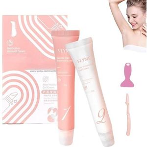 Vlyme Beard Be Gone Kit, Vlyme Removal Cream, Painless Hair Removal Cream, Lasting Smooth Skin, Facial Hair Removal, Suitable for All Skin Types(1set)