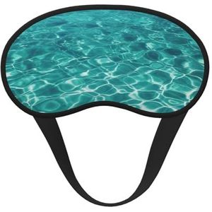 Blauw aqua-zwembad waterslaapmasker zacht comfortabel oogmasker met verstelbare riem verduistering oogslaap schaduwhoes voor vrouwen meisjes mannen reizen yoga dutje ploegendienst werk