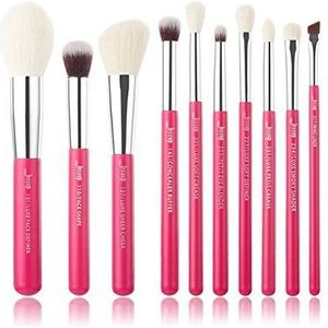 Eljjhah Rose-karmin/zilver make-up borstels set Beauty Foundation Poeder Oogschaduw Make-up Borstel 6 stks Natuurlijk synthetisch haar (Handvat Kleur: T203 (10 STKS))