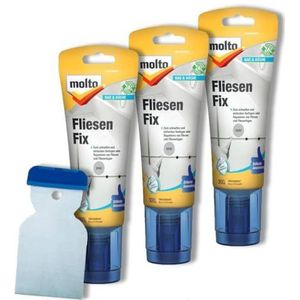 3 x Molto Fliesenfix kant-en-klaar-plamuur grijs met metalen spatel