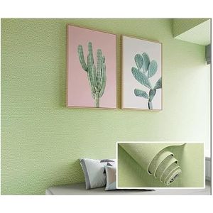 Peel and Stick - Linnen Behang - Lichtgroen - Zelfklevend Wandpaneel - Vlamvertragend - Geluiddicht - 1 Rol