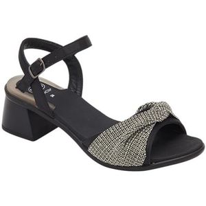 Scholl, Elegante damessandalen met glitter, zwart, Zwart, 36 EU
