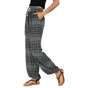 Urban GoCo Damesbroek Boho Harem, bloemenprint, elatstische taillebroek, #1, M