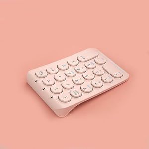 QPSJXN Draadloos Numeriek Toetsenbord met 22 Oplaadbare Bluetooth Numpad voor Laptop en Ronde Sleutelcaps -Design (Roze)