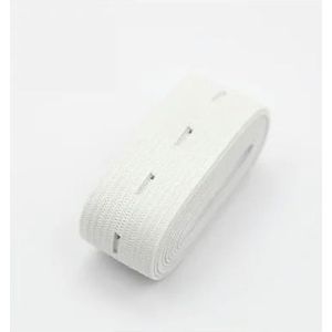 Elastiekjes 20 mm geweven knoopsgat elastische band Elast Stretch Tape Verleng afwerkingstape DIY naaien kledingaccessoire-Wit-20mm 2yads