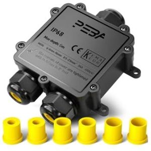 SternSinn® Aansluitdoos IP68, Waterdichte Aansluitdoos, Waterdichte Verdeeldoos voor Buiten, Goede Waterbestendigheid, 4-8 mm Kabel, 3-Voudige Stopcontacten, voor Tuinen, Buitenapparatuur, Straatverli